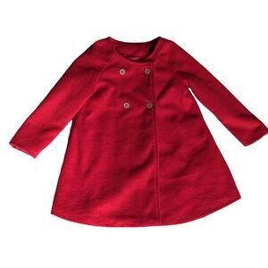 Toddler Girls Double Breasted Felt Dress Up Flare Pea Coat